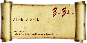 Zirk Zsolt névjegykártya
